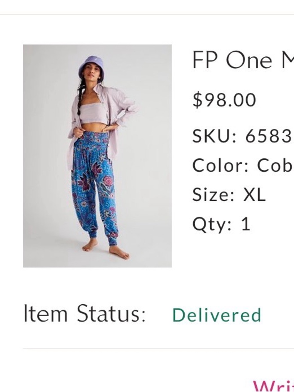 Free People Blue Floral Printed Joggers -